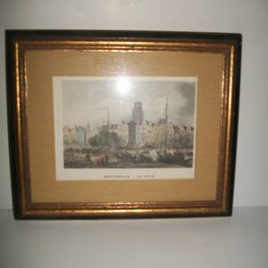 Vintage Netherlands print of Rotterdam Le Kolk